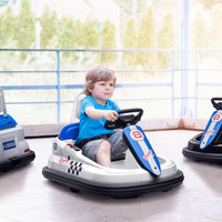 HOMCOM 6V Kids Bumper Car 360-Degree Rotation Waltzer Car with 2 Speeds WHITE