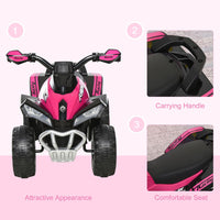 HOMCOM 4 Wheel Quad Toddler Ride on Car Foot-to-Floor Sliding Walking Car PINK