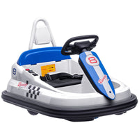 HOMCOM 6V Kids Bumper Car 360-Degree Rotation Waltzer Car with 2 Speeds WHITE