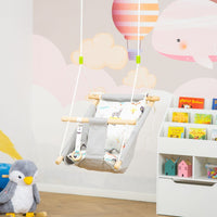 Outsunny Kids Hammock Swing Chair with Cotton Pillow for 6-36 Months Grey