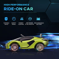 Lamborghini SIAN 12V Kids Electric Ride On Car Toy with Remote Control GREEN