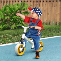 AIYAPLAY 8 inch Baby Balance Bike with Adjustable Seat Puncture-Free EVA Wheels Orange