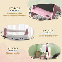 AIYAPLAY Art Easel for Kids Double-Sided Whiteboard Chalkboard with Paper Roll PINK