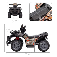 HOMCOM Kids Ride-on Four Wheeler ATV Car with Music for 18-36 months Black