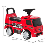 Mercedes Benz Licensed 3-in-1 Ride On Car Kids Truck Storage 12-36 Months RED