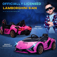 Lamborghini SIAN 12V Kids Electric Ride On Car Toy with Remote Control PINK