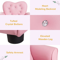 HOMCOM Kids Toddler Sofa Children Armchair Seating Chair Relax Girl Princess Pink