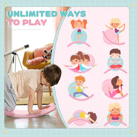 ZONEKIZ Balance Board Kids Wobble Board Stepping Stone Montessori Toy 3-6 Years PINK