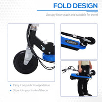 HOMCOM Kids Foldable Electric Powered Scooters 120W Toy Brake Kickstand Blue