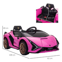 Lamborghini SIAN 12V Kids Electric Ride On Car Toy with Remote Control PINK