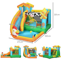 Outsunny Inflatable House Kids Bouncy Castle with Inflator & Bag