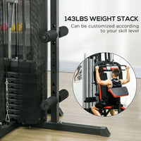 Multi Gym Workout Station with Sit Up Bench, Push Up Stand, Dip Station