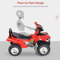 HOMCOM Kids Ride On Quads Boys Girls LED Lights Horn Music Toys 4 Wheels RED