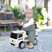 Mercedes Benz Licensed 3-in-1 Ride On Car Kids Truck Storage 12-36 Months WHITE