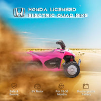 HOMCOM Honda Licensed Kids Electric Quad Bike 6V ATV Ride On 18-36 Months PINK
