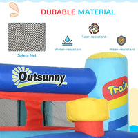 Outsunny 4 in 1 Kids Bouncy Castle Slide Pool Trampoline Climbing Wall & Blower