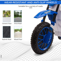 HOMCOM 12V Kids Electric Motorbike Ride-On Motorcycle Training Wheels BLUE