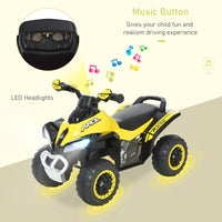 HOMCOM 4 Wheel Quad Toddler Ride on Car Foot-to-Floor Sliding Walking Car YELLOW