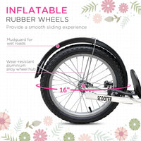 HOMCOM Kids Kick Scooter Teen Ride On Adjustable Children Scooter with Brakes PINK