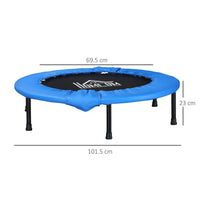 HOMCOM 40" Foldable Mini Fitness Trampoline Exercise Rebounder Jumper Blue
