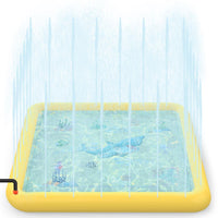 SOKA 168cm Square Inflatable Sprinkler Splash Pad Play Mat Water Pool Summer Toy YELLOW