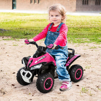 HOMCOM 4 Wheel Quad Toddler Ride on Car Foot-to-Floor Sliding Walking Car PINK