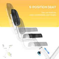 HOMCOM Magnetic Resistance Exercise Bike Foldable LCD Adjustable Seat Yellow