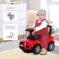 HOMCOM 3-in-1 Ride On Car Foot To Floor Slider Toddler with Horn Steering RED