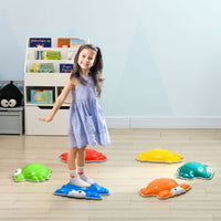 ZONEKIZ Kids Stepping Stones 6PCs River Stones for Indoors Outdoors