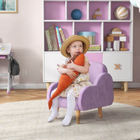 ZONEKIZ Cloud-Shaped Toddler Armchair Kids Mini Chair for Playroom Bedroom Purple