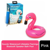 Soundz Waterproof Inflatable Flamingo Bluetooth Speaker Bath Pool PINK