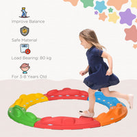 ZONEKIZ 6 Pieces Balance Beam Kids Stepping Stones Outdoor Indoor Obstacle Course