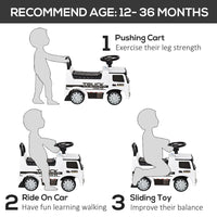 Mercedes Benz Licensed 3-in-1 Ride On Car Kids Truck Storage 12-36 Months WHITE