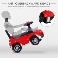 HOMCOM 3-in-1 Ride On Car Foot To Floor Slider Toddler with Horn Steering RED