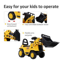 HOMCOM Ride-On Bulldozer Toddler Scooter Storage Cart Construction Truck