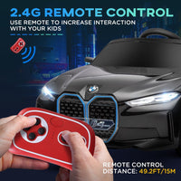 BMW i4 Licensed 12V Kids Electric Ride-On with Portable Battery Black