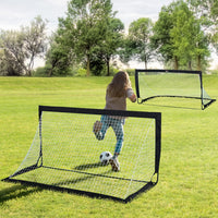 HOMCOM Set of 2 Football Soccer Goal Folding Outdoor with Carrying bag Kids Adults 6x3 Ft