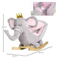 HOMCOM Baby Rocking Horse Elephant Rocking Chair Rocker Toy for 18-36 Months