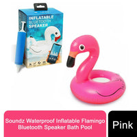 Soundz Waterproof Inflatable Flamingo Bluetooth Speaker Bath Pool PINK