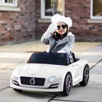 Bentley GT Electric Ride-on Car with LED Lights Music Parental Remote Control White