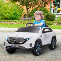 Mercedes Benz 12V EQC 400 Licensed Ride-On Car with Lights Music Remote WHITE