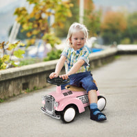 AIYAPLAY Foot To Floor Slider with Steering Wheel Ride On for 12-36 Months Pink