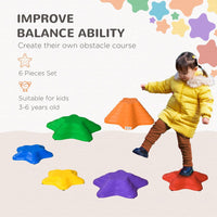 Outsunny Six-Piece Balance Stepping Stones Stackable Non-slip Obstacle Course