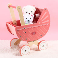 SOKA Doll World Pram Push Along Toy Walker Princess Pretend Play Pushchair 3+ Years