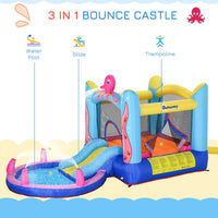 Outsunny Bouncy Castle Slide Water Pool Trampoline with Blower 3.6 x 1.75 x 1.8m