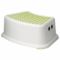 Straame Sturdy Step Stool for Bathroom Non-Slip Toilet Step White Green for Kids