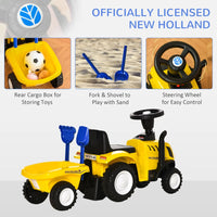 HOMCOM Ride On Tractor Toddler Walker Foot To Floor Slider 12-36 Months Yellow