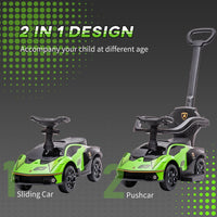 Lamborghini Essenza 2 in 1 Baby Ride on Push Car Toddler Push Along Car Green