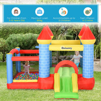 Outsunny Bouncy Castle with Slide Pool 4 in 1 composition with Blower