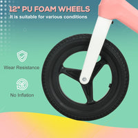 AIYAPLAY Baby Balance Bike Training Bike with Adjustable Seat and Handlebar Pink